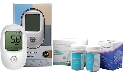 Digital sugar monitor Diabetes Testing Kit Blood Glucose Monitor Meter with 50 Test Strips and 50 Lancets in mmol/L Blood Sugar Test Kit with Lancing Device No Coding for Home Use