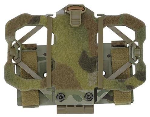 AHTCPO Tactical MOLLE Phone Holder for Plate Carrier Accessories - Secure Chest Mount for Hunting Tactical Gear Camera - Compatible Design(CP camouflage)