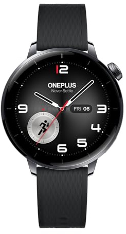 OnePlus Orologio 3 Smartwatch, cassa in acciaio inossidabile da 43 mm, batteria fino a 60 ore, oltre 100 modalità sportive, IP68 e 5 ATM, orologio fitness con controllo sanitario - acciaio nero
