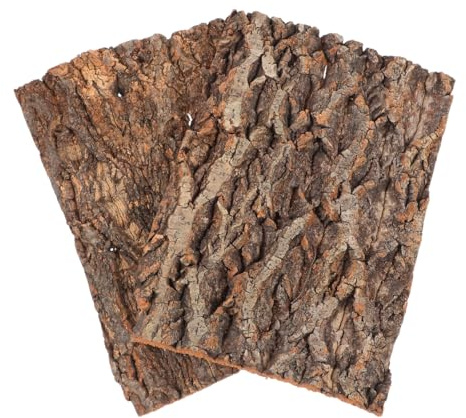 Hemobllo 2-Pack Reptile Bark Platform 12x8In Moisture-Resistant Synthetic Bark Climbing & Resting Terrarium Décor for Lizards Turtles Spiders