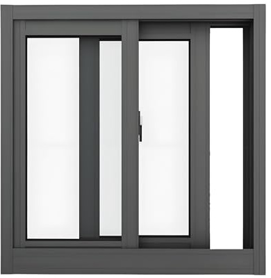 Kellerfenster Schiebefenster, Garagenfenster Fenster für Schuppen aus Aluminium 2-fach Gehärtetem Glas, Thermo Horizontale Schiebefenster 40 50 55 60 65 70 75 80 85 90 100cm(Black,100x70cm)