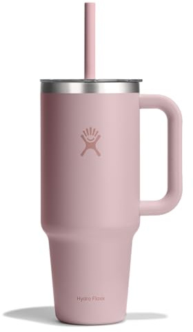 Hydro Flask 40 Oz Clear Lid Travel Tumbler with Straw and Handle - Insulated Stainless Steel in 40 Oz Trillium