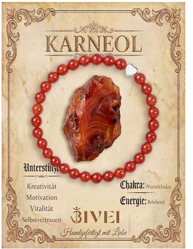 Bivei 6mm Kristall Stretcharmbänder für Damen | Handgemachtes Naturstein-Perlenarmband mit polierte Herzperle, elastisches Yoga-Schmuck Geschenkarmband für damen, beruhigt
