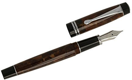 Lindauer Füller, Füllfederhalter, F859 in Braun, hochwertige Feder Made in Germany: OM