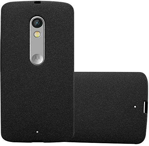 Cadorabo Hülle kompatibel mit Motorola Moto X Play Schutzhülle TPU Silikon Case Frost Design Slim Kratzfest Weiche Gummi mit Rundumschutz Case Hülle für Motorola Moto X Play in Schwarz