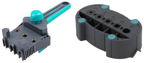 Wolfcraft 4640000 Guide de Perçage Bois pour Assemblage par Tourillons Ø 6, 8, 10 mm & 4685000 Guide de perçage mobile Argent