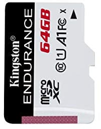 Kingston SDCE/64 GB High Endurance microSD Card 64 GB, Black/ White