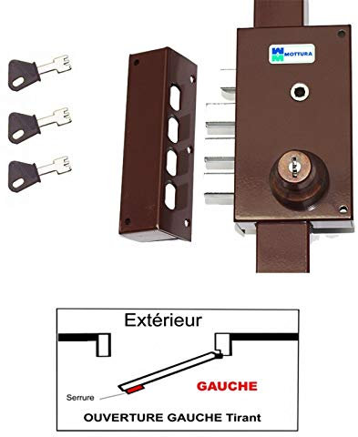 Serrure 3 Points Mottura 448 A2P1* Etoile Marron Agréé assurances Avec 3 clés a Pompe Incrochetables - Gauche
