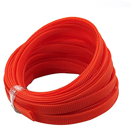Othmro 10m Orange Cable Tidy Sleeve, 12mm Diameter, Braided Cable Management Protector, 1 Pc
