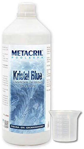 Metacril Kristal Blue 1 L + Doseur floculant et clarifiant à base naturelle – Idéal pour piscine ou hydromassage (Teuco, Jacuzzi, Intex, Bestway, etc) 1 LT