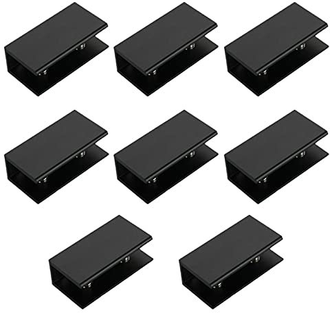 8 Pcs Noir En Alliage D'aluminium En Verre Pince Fixe Pince Support En Verre Stratifié Fixé Plaque Sandwich Support Fixe Support Réglable En Stratifié 55 MM