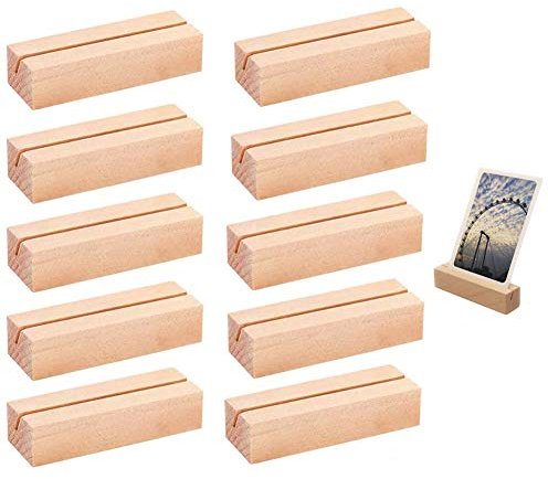 Kartenhalter aus Holz, 10 Stücke Fotohalter aus Holz, Halter Hochzeit Tischkartenhalter, Holz Kartenhalter Tischnummer, Platz Kartenhalter aus Holz, Rutschfest, für Hochzeit, Partys, Restaurants, Büro