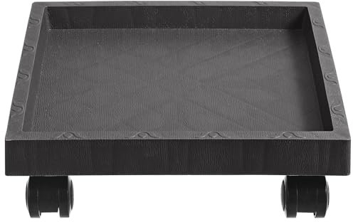 Holibanna Square Plant Pot Stand Tray with Wheels Flower Mover Trolley Flower Pot Rack on Rollers Saucer for Garden Indoor Outdoor