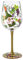 NymphFable Copa de Vino Colores Pintada a Mano Vides Verdes Uvas Moradas Copas de Cóctel Regalo de Vino 15 oz