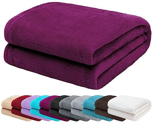 L.E.M.B. Hometrends Kuscheldecke Decke Wohndecke Tagesdecke Sofadecke Fleecedecke Mikrofaser Strokkur 220 x 240cm cm vsb-Beere