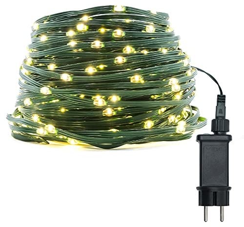 Wweixun2020 Lichterkette Weihnachtsbaum, 60M Weihnachtsbaum Lichterkette mit Stecker, Ultraleicht Led Warmweiß Weihnachtsbeleuchtung Innen, 600 LED mit 8 Modi für Weihnachten, Party, Aussen, Innen