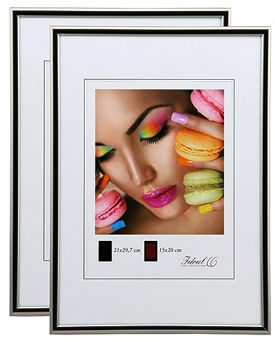 IDEAL TREND New Lifestyle Set Bilderrahmen Wanddeko Collage Poster Rahmen 2er 3er 5er Pack: Farbe: 2er Pack Stahl | Format: 50x60