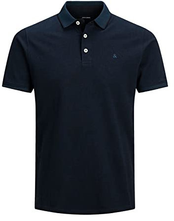 JACK & JONES Polo Shirt Herren, Dark Navy/Detail:ps, XXL Große Größen