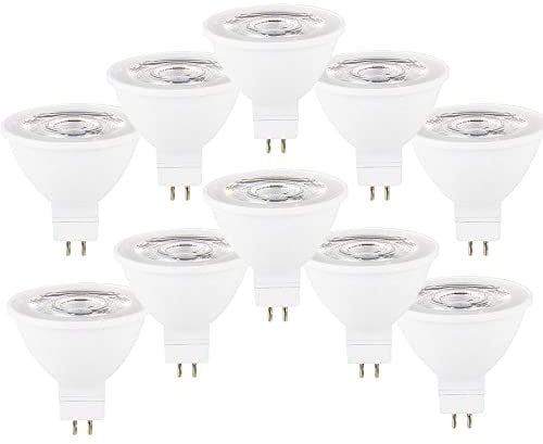 ZRJIA 10 stück GU5.3 MR16 Led Birne 6W AC 230V Warmweiß 3000K 60W GU5,3 Halogenlampe Äquivalent,6 Watt GU 5,3 Sockel Glühlampen, Kein Flimmern,600LM Nicht- dimmbar 120°Lichtstromwinkel