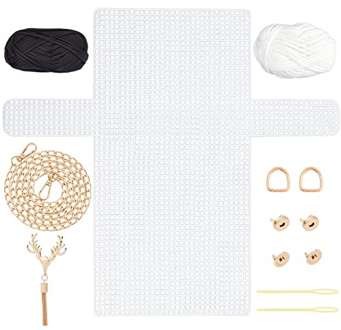 CHGCRAFT Kunststoff Mesh Canvas Sheet Kit, Plastic Canvas Kreuzstich Stoff Kunststoff Kreuzstich Baumwolle Stoff für Basteln DIY Stickerei Garn Strick Häkelprojekte, 39.5x36cm