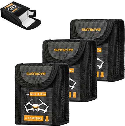 Motutech feuerfeste Tasche für Lipo-Akku für DJI Mini 3 / Mini 3 Pro Batterien, wasserdicht, Sicherheitstasche (3 x für 1 Akku)