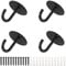 EGGMARCH Stainless Steel Hook On Plate Metal Ceiling Hooks Heavy Duty Chain Plate with Screws and Plastic Plugs for Hanging Plant Basket Yoga Hammock Cup Swing Boat Sandbag 4 Pack (J Hook)