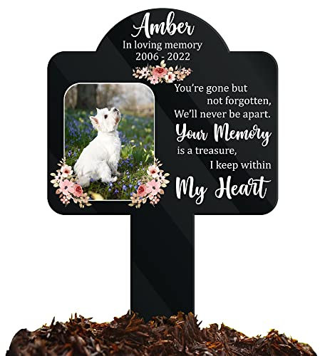 Bfi Gift - Marqueur funéraire personnalisé pour animal de compagnie - Piquet en croix pour la perte de chien ou de chat