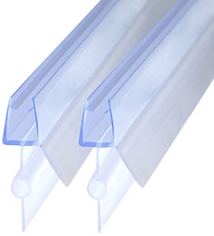 DOPPOSO Duschdichtung 2 x 80cm Ersatzdichtung Dichtung für 4mm/ 5mm/ 6mm Glasdicke Duschleiste Glastür Bodendichtung Schwallschutz Transparent Dichtung für Duschtüren Duschkabinen Badewanne