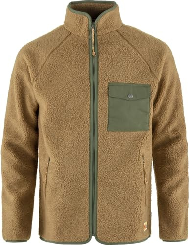 FJALLRAVEN 84158-232-625 Vardag Pile Fleece M Sweatshirt Men's Buckwheat Brown-Laurel Green Size XS
