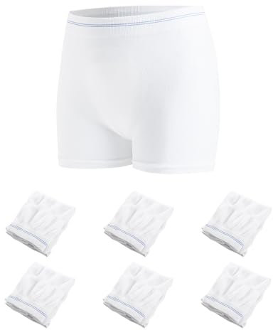 PADRAM Netz-Unterwäsche nach der Geburt, Einweg-Krankenhaus-Netzhöschen, Postpartum, Weiß, 6er-Pack, XXL