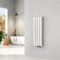 EMKE Radiador de agua caliente 90x30 cm, Radiador plano de doble capa con conexión central, Diseño montaje vertical en pared, Blanco