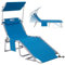 #WEJOY Klappbare Chaiselongue Stühle mit verstellbarer Rückenlehne und Baldachin, zusammenklappbarer Sonnenstuhl mit Kopfstützenkissen und Seitentasche für Outdoor, Sonnenbaden, Strand, Pool, Rasen,
