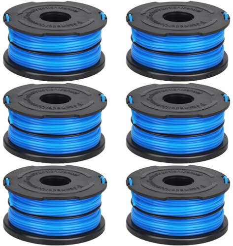 Eyoloty Doppelfadenspule A6441 A6441-XJ A6442 passend für Black+Decker GL315,GL337,GL350,GL650,GL651,GL652,GL653,GL655,GL656,GL660,GL670,GL680,GL687,GL5530 Rasentrimmer,12 M Länge Ø 1,5 mm (6 Spulen)