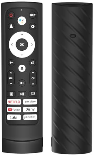Custodia per telecomando compatibile con Hisense ERF3M90H, telecomando per Smart TV in silicone antiurto, supporto per la pelle (solo custodia) (Nero)