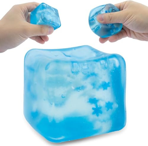 Ice Cube Squishy Toy, Stress Balls for Kids and Adults, Fidget Cube Sensory Toys for Autism ADHD, Squeeze Ball Stress Relief Toys, Stressbälle für Kinder und Erwachsene, Fidget Cube Sensorik Spielzeug