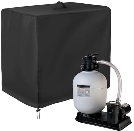 HOUSN Poolpumpe Abdeckung, Pool Sandfilter Pumpen Abdeckung,Abdeckung Sandfilteranlage, 420D Oxford Vollständige Abdeckplane, UV-Beständig 100% Wasserdicht, 43 * 32 * 39cm,Schwarz