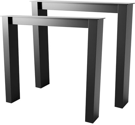 MetaloPro 2 Stück Tischbeine-Metall Extreme Schwarz 72cm I Tischkufen Esstisch-Beine Schwerlast Tisch-Gestell Tisch-Untergestell Möbelfüße Tischfüße, Couchtisch Esstisch Wohnzimmertisch Schreibtisch