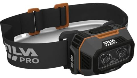 Silva RoughLight 700 Stirnlampe mit Magnethalterung, USB Wiederaufladbar, Wasserdicht/Staubdicht, 3 LED Farben, Nachtsicht Rot/Orange Licht, Stoßfest