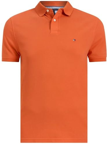 Tommy Hilfiger Herren Poloshirt Kurzarm 1985 Regular Fit, Orange (Brilliant Orange), XXL