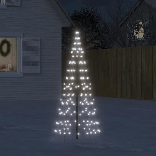 Homgoday LED-Weihnachtsbaum für Fahnenmast Weihnachtsbaum Lichterkette Christbaum Tannenbaum Lichterbaum Weihnachtsdeko Christbaumbeleuchtung Weihnachtsbeleuchtung 200 LEDs Kaltweiß 180 cm