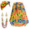 Afrikanische Kleider für Damen, afrikanische Kleidung, traditionelles Kostüm, schwarze Geschichte, Monatsdekoration, Kopftuch, 4 Stück