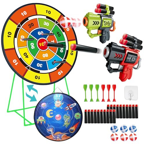 NAFONRU Dartscheibe Wurfspiel Gartenspielzeug für Kinder ab 3 4 5 6+, 29 Zoll Dartscheibe Stehend & Hängend Outdoor Spiele Spielzeug Kinder Draußen Garden Shooting Games