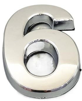 GFDSGRE Hausnummer 0123456789 Türnummer Modernes Schild Hausnummer Hoteltür Adresse Ziffern Aufkleber Schild Kunststoff Silber Farbe Hausnummernschild(6,35mm)