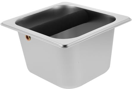 Cabilock Grounds Trash Container Espresso Knock Box Stainless Steel Easy Transfer Compost Bin Friendly