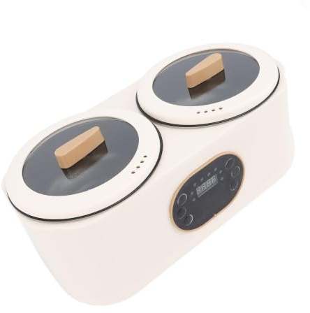 2-in-1-Doppel-Slow-Cooker, Elektrischer Hot-Pot-Buffet-Servierer und Wärmer mit 2 Abnehmbaren Keramiktöpfen, Multifunktionaler, Automatischer, Intelligenter Isolierung,