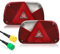 AOHEWEI Anhänger Rückleuchten Set 12V wasserdicht Rücklicht Blinker Bremslicht Rückfahrlicht Nebelschlussleuchte Reflektor mit 2x 30cm langem 6-adrigem Kabel für LKW Wohnwagen Transporter Traktor