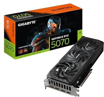 GIGABYTE GeForce RTX 5070 WINDFORCE OC SFF 12G Carte graphique 12 Go 192 bits GDDR7, PCIe 5.0, système de refroidissement WINDFORCE, GV-N5070WF3OC-12GD