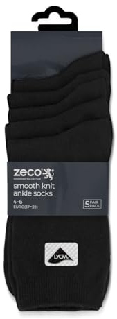 ZECO 5 Pairs Boys/Girls Cotton Rich Plain School Socks