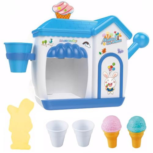 Pineeseatile Bubble Ice Cream Maker Bath Toy, 1 Set Funny Ice Cream Bath Toy, Plastic Foam Maker for Kids Toddler Birthday Gift