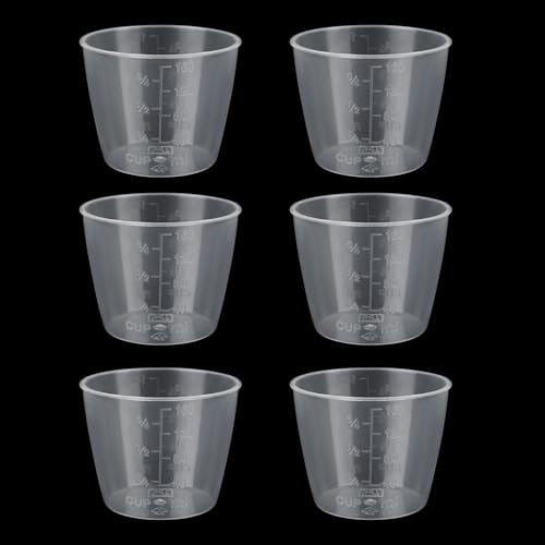 Gosknor 6pcs Rice Measuring Cups, 160 ml Transparent Plastic Rice Cooker Cups Replacement for Dry and Liquid Ingredients Measuring Kitchen Gadgets